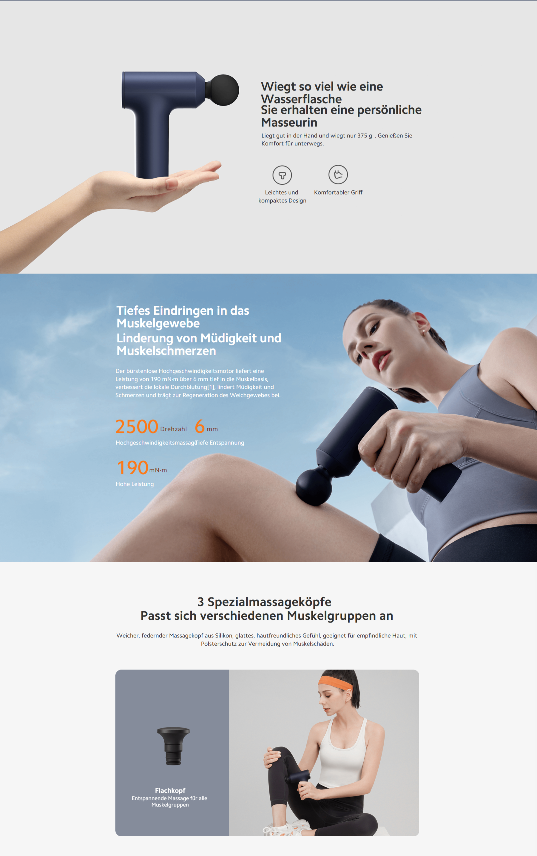 Xiaomi Massagepistole Mini EU, 3 Geschwindigkeiten, 2500 Pulsminder Minute, 3 Aufstze | Massagegerte | Joybuy Xiaomi Massagepistole Mini EU, 3 Geschwindigkeiten, 2500 Pulsminder Minute, 3 Aufstze | Massagegerte | Joybuy