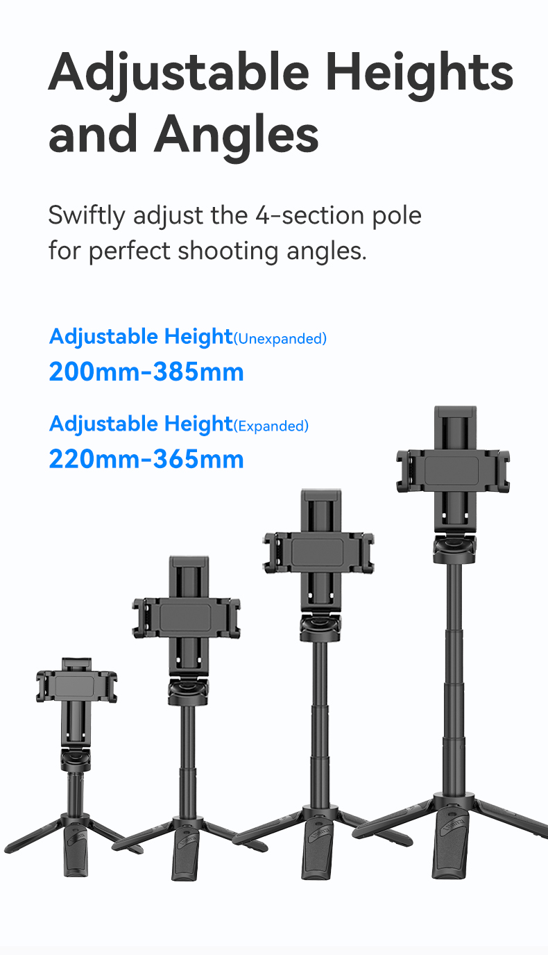 Ulanzi JJ02 Bluetooth Selfie Stick iphone， Android， 3 in 1 Mobiele ...