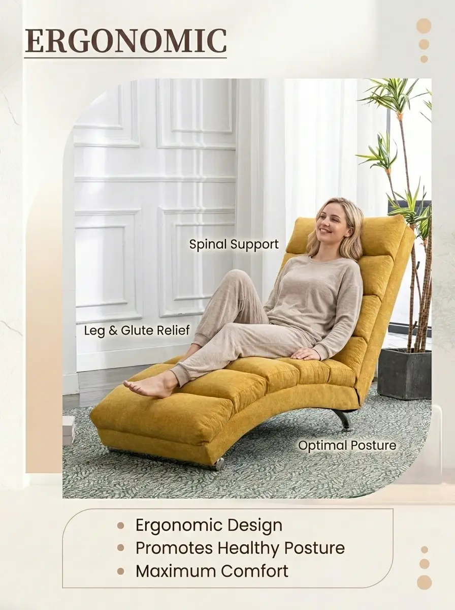 URBAN MEUBLE Chaise longue van stof 55 x 162 x 84 cm | Banken ...