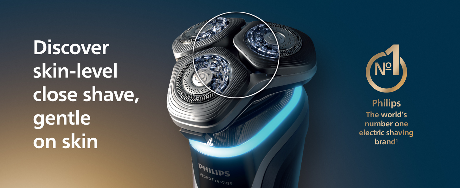 Philips i9000 Prestige Wet & Dry Shaver for Men, NanoTech 