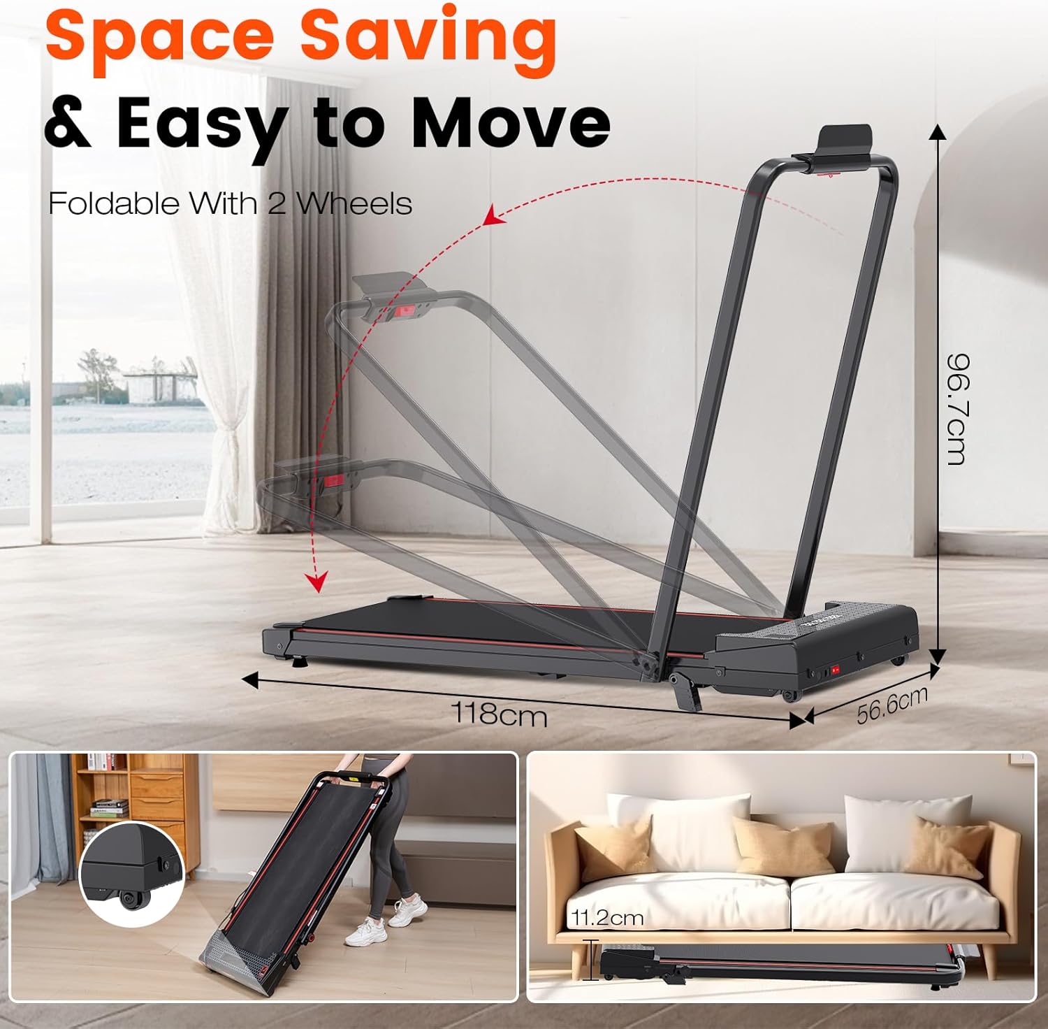 CITYSPORTS PRO ZX2 2-in-1 Folding Treadmill with Incline