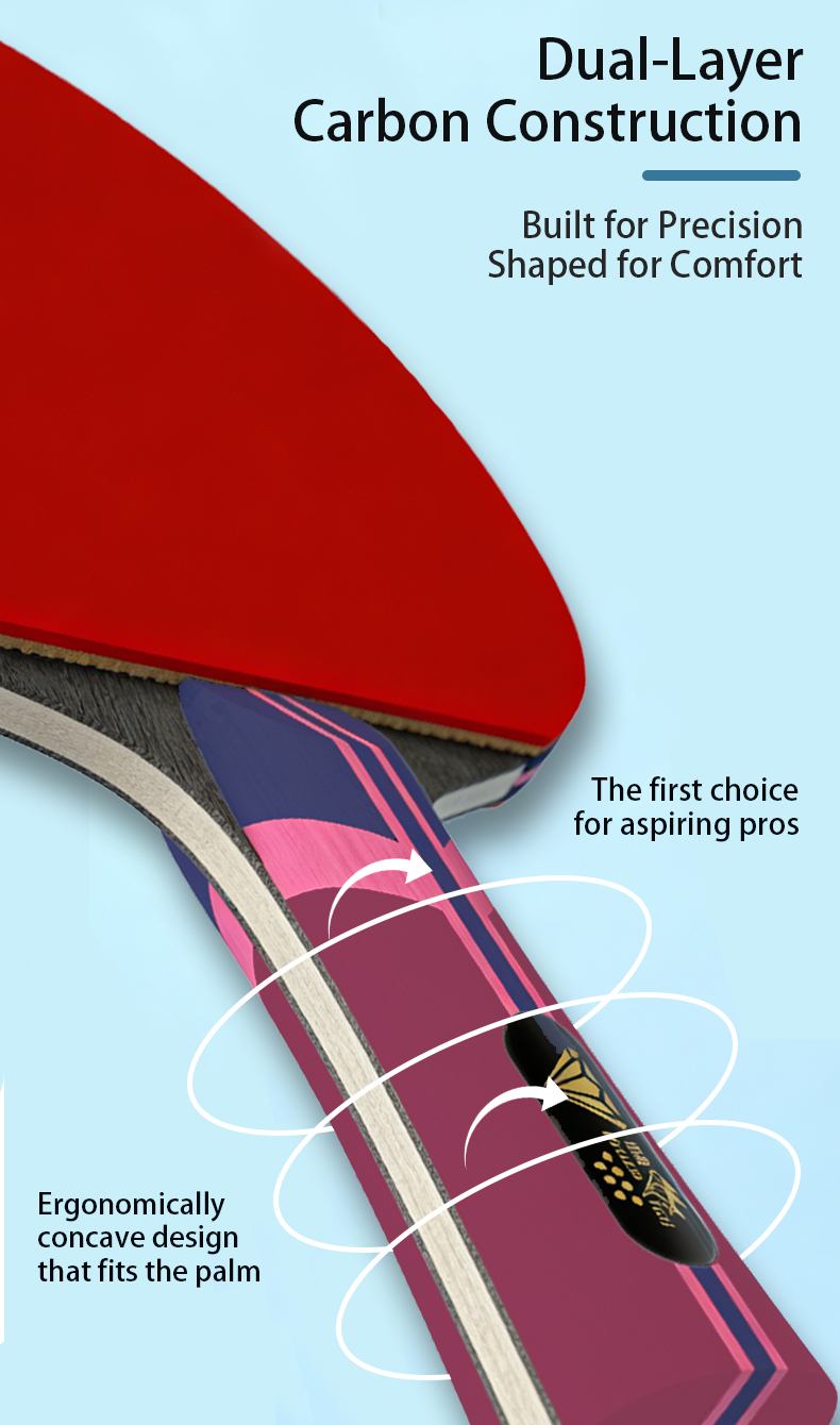 Double Fish Purple Racket Double Fish Diamond Series 7-Star Professional Table Tennis Racket ...
