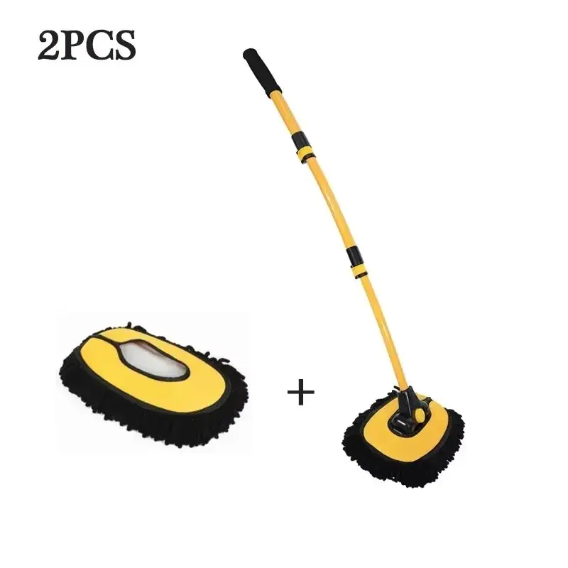EAFC set van 2 autowasborstels met telescoopsteel, chenille-borstel, microvezel, verstelbare lengte, autoaccessoires image 0