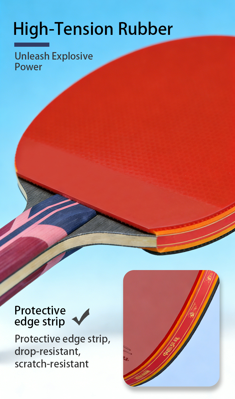Double Fish Purple Racket Double Fish Diamond Series 7-Star Professional Table Tennis Racket ...
