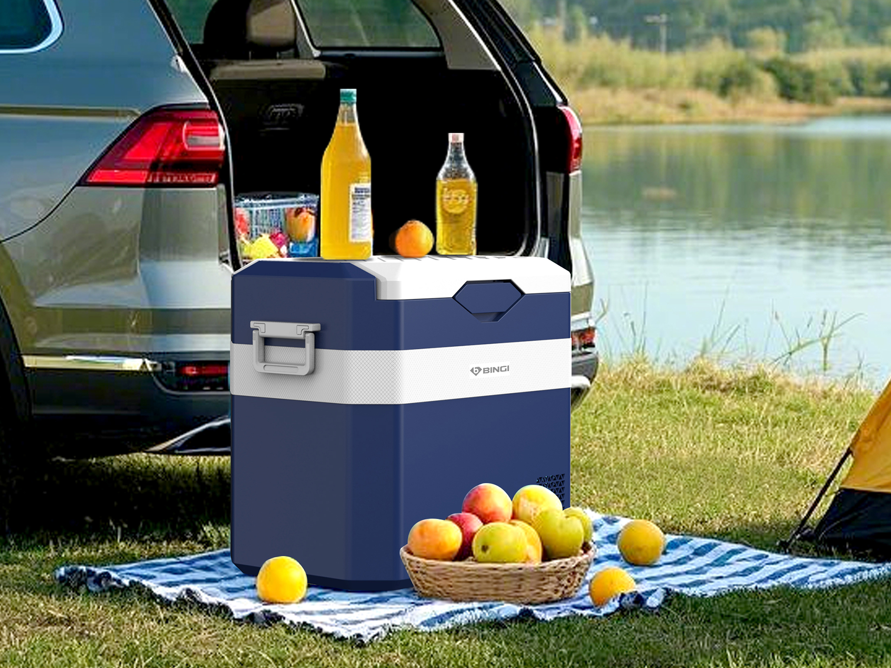 BINGI campingkoelkast 38 l, auto-koelvriesbox draagbare koelkast