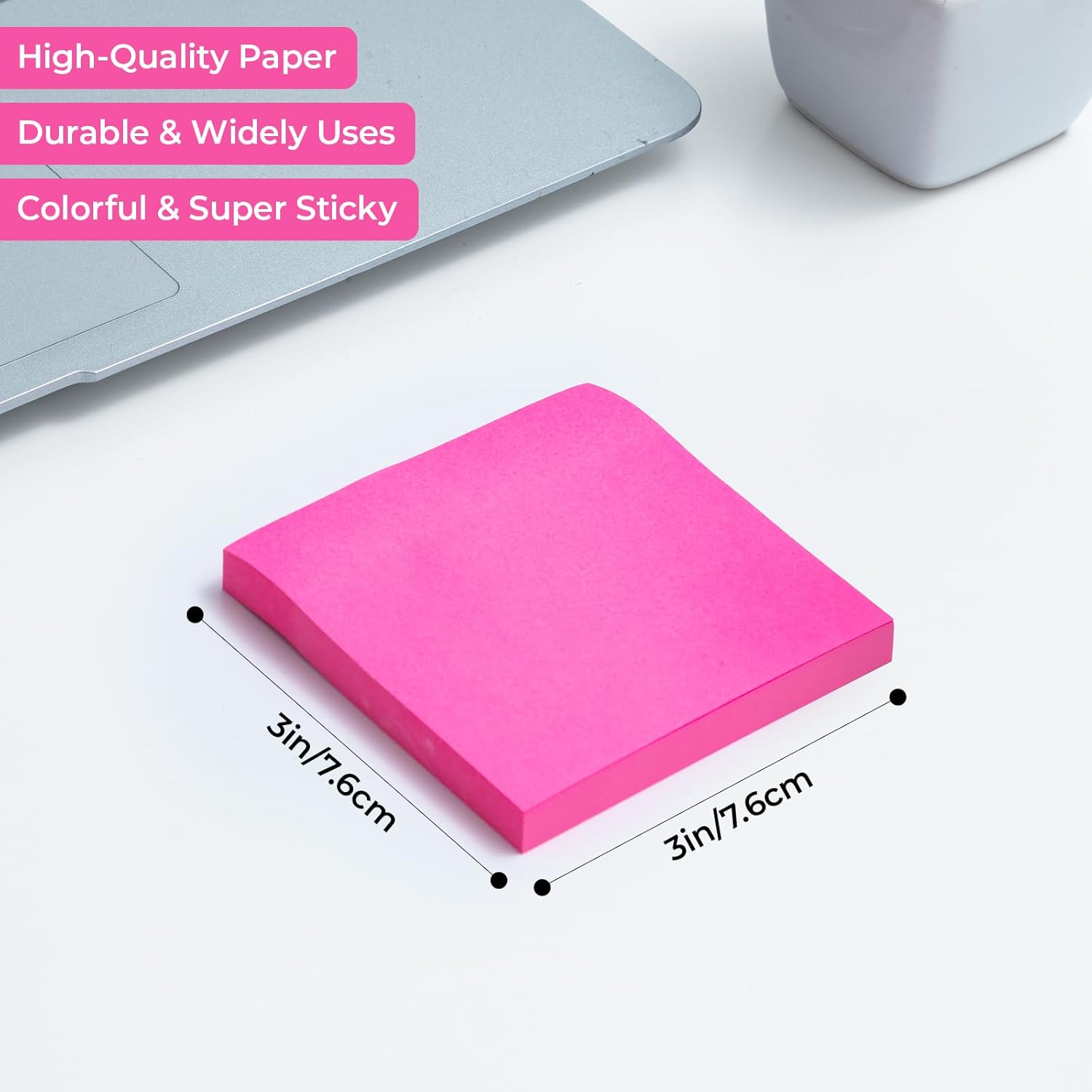 Sticky Note Pads M&G Sticky Notes 3x3 Inches,Bright 5 Colors Self-Stick Pads, Easy to ...