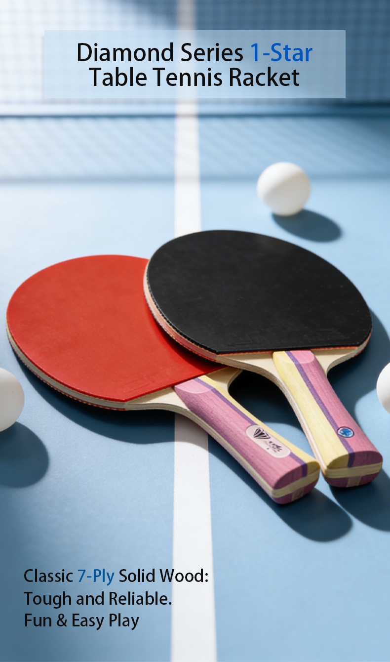 Double Fish Diamond Series 1-Star Table Tennis Racket Shakehand Grip ...