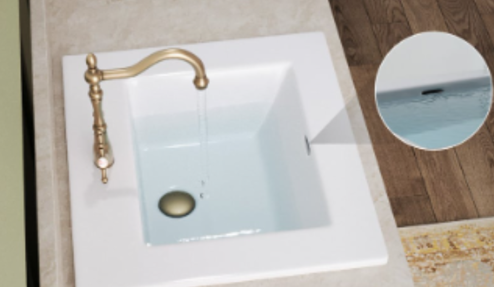 Deervalley 62,3 Cm × 54,2 Cm Inbouwspoelbak – Rechthoekig Keramisch, Met Overloop | Badkamersanitair