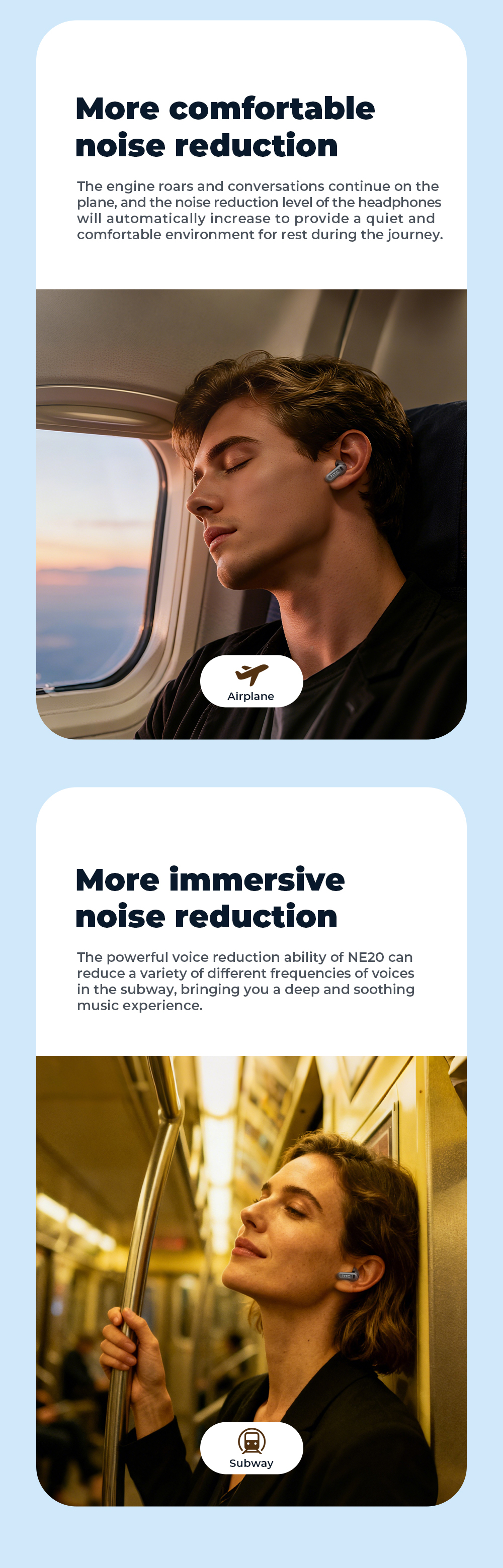Draadloze oordopjes met Noise cancelling zwart