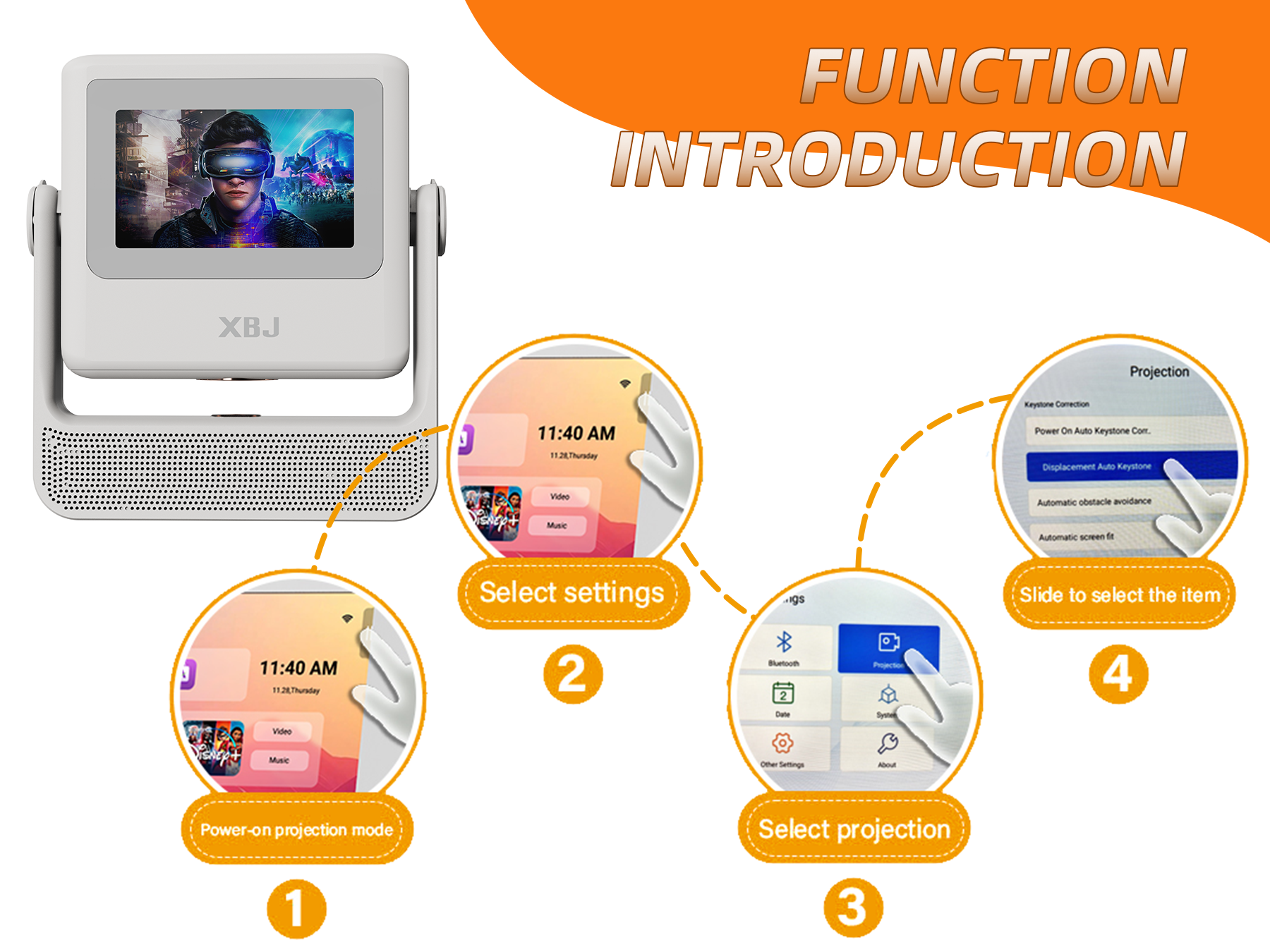 Reusachtig projectie-effect van 300 inch】XBJ outdoor-projector