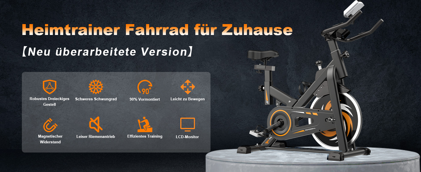 Neezee Ergometer Heimtrainer Fahrrad mit APP - Magnetischer Widerstand  Fitnessbike, Leises stationres Spinning-Bike fr den Innenbereich,  LCD-Monitor, Pulsmesser, iPad-Halterung, Hometrainer bis 150 kg belastbar |  Trainingsgerte | Joybuy