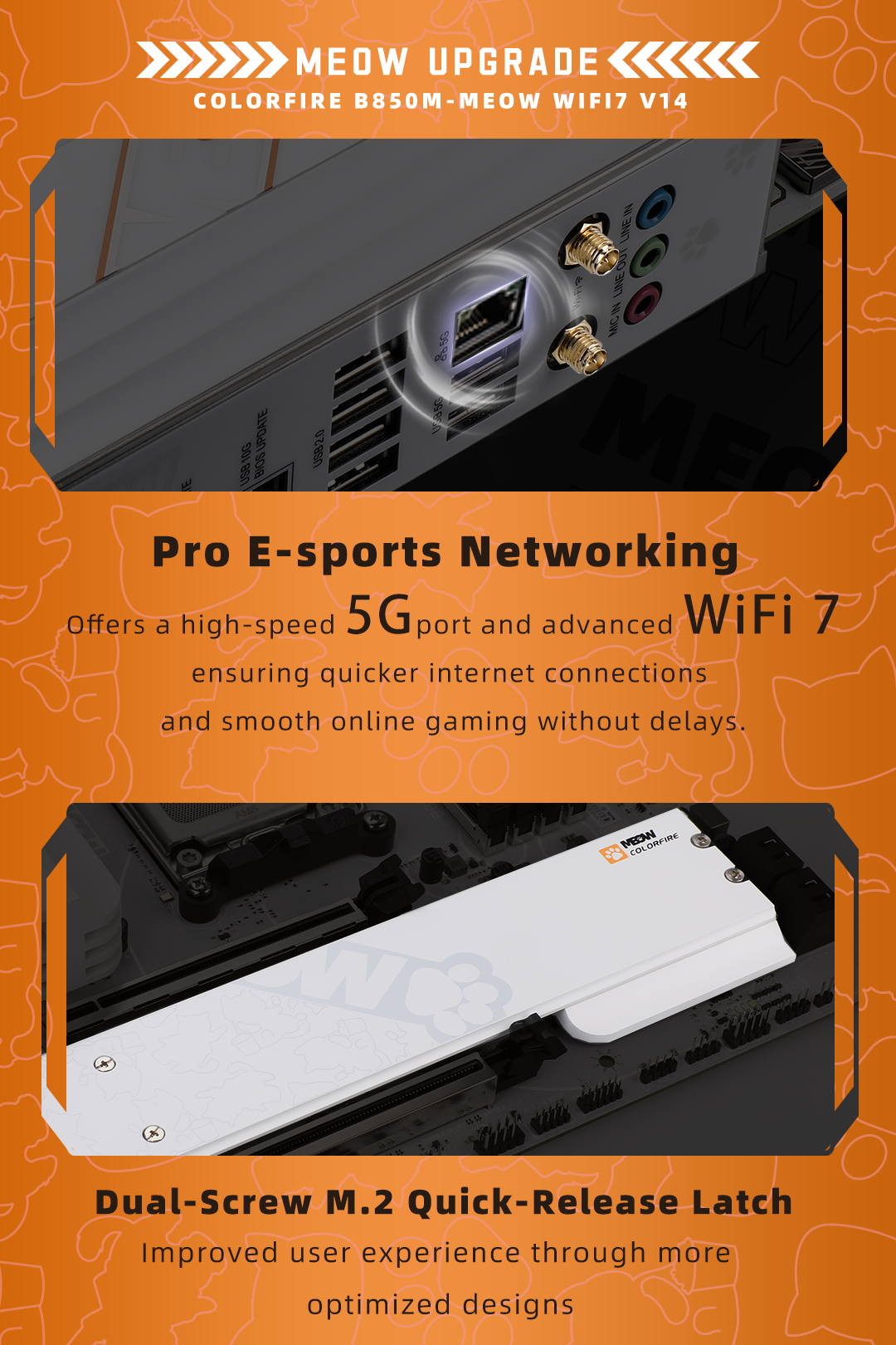 COLORFUL COLORFIRE B850M-MEOW WIFI7 V14 Carte mère, format M-ATX