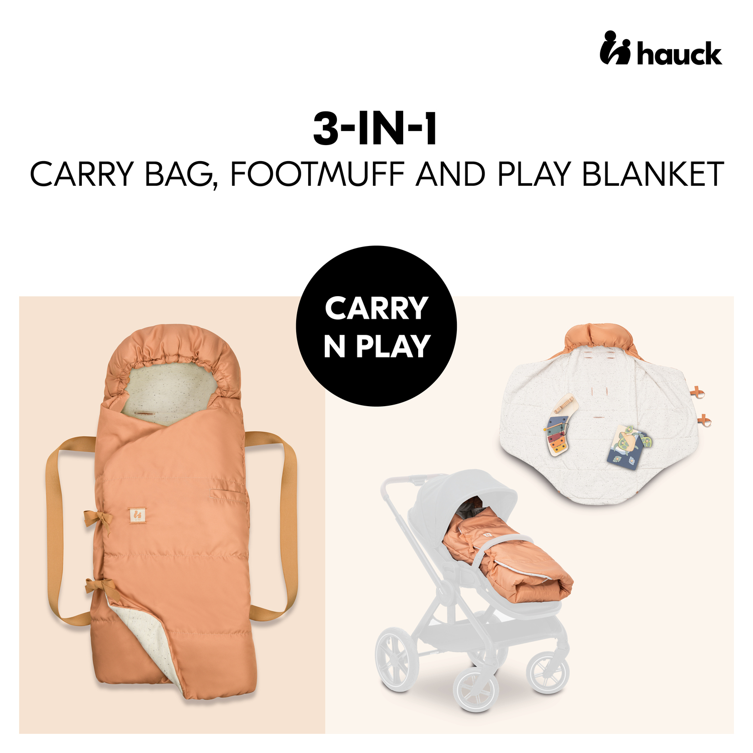 Hauck 3in1 Babynest - Tragetasche, Fusack und Spieldecke fr Kinderwagen  und Buggy - Punkte Kork | Kinderwagen & Zubehr | Joybuy