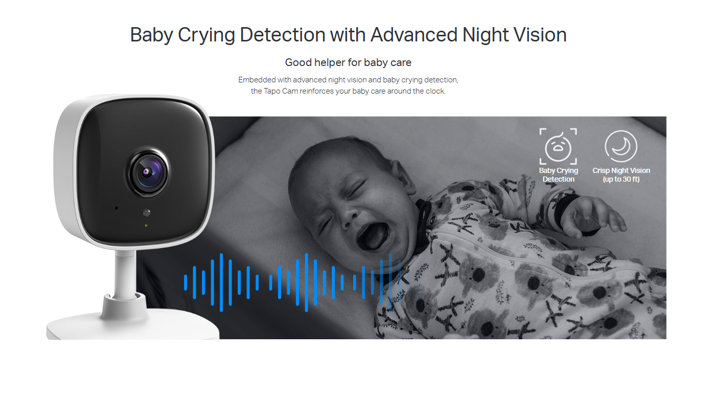 tapo C100 Smart Wi-Fi Indoor Camera – 1080p Baby Monitor with Night ...
