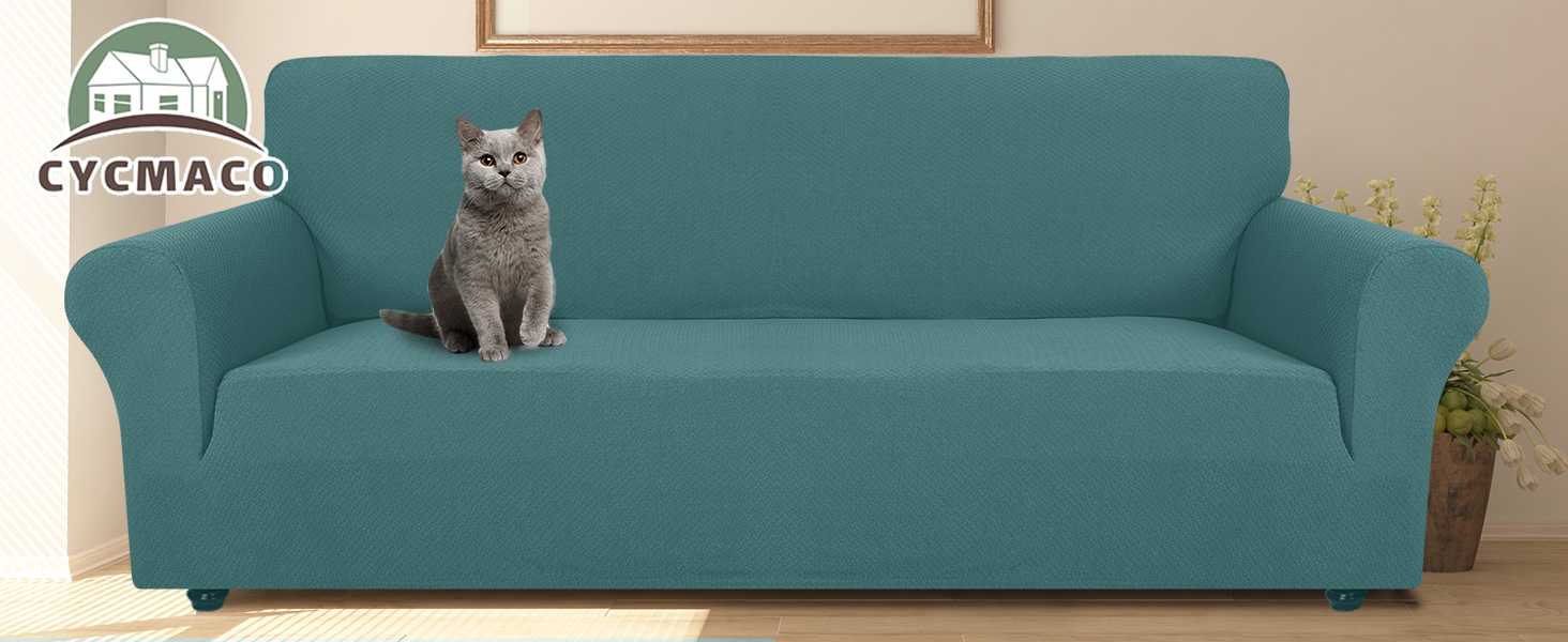 YSTYLE Stretch Sofabezug Husse, Couchbezüge für Couch Sofa, Möbelschutz Sofa mit elastischem Boden, 1-Sitzer, SJ, Türkis | Kissen & Zubehör