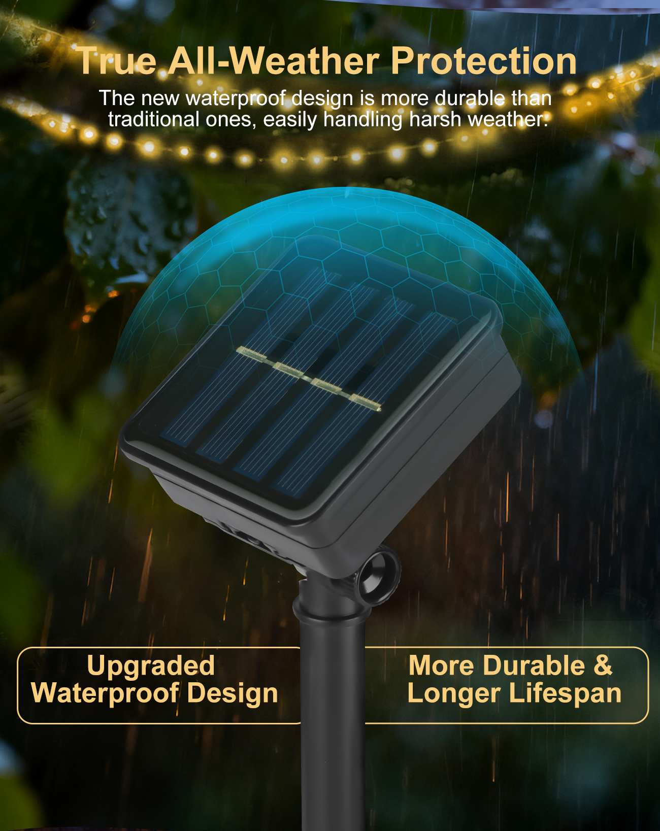 Vivreal 2er-Set Solar-Lichterkette aus Kupferkabel  12 m (39,4 ft), 120  LEDs, warmwei, wasserdicht, fr Garten, Terrasse & Feiertagsdeko,  Neujahr-Aktion, Top-Geschenkideen | Spezial- & Dekorationsbeleuchtung |  Joybuy