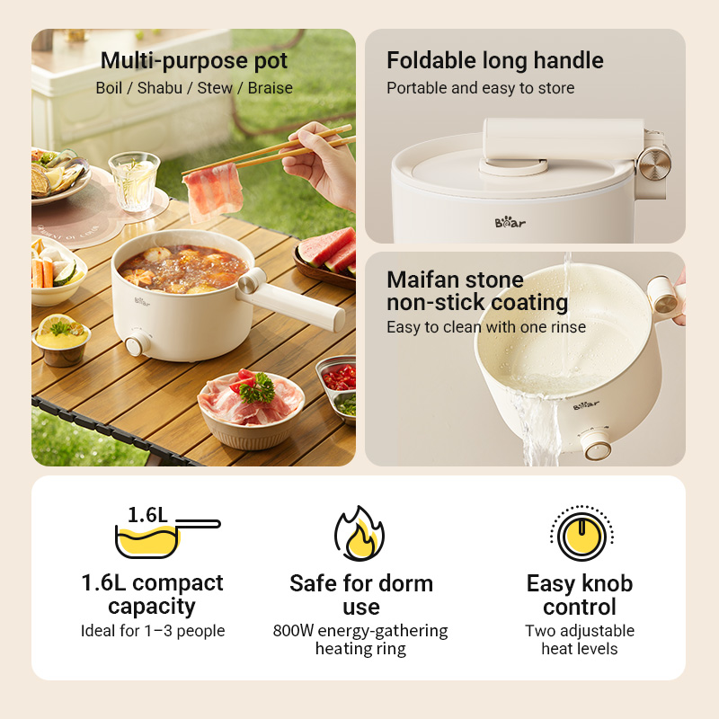 SABUIDDS 1,7 L elektrische hot pot-pan, multifunctionele elektrische kookpan met warmhoudfunctie, draagbare snelle soeppan, antiaanbak hot pot kooktoestel reiskoker voor thuis, kantoor, studentenkamer SABUIDDS 1,7 L elektrische hot pot-pan, multifunctionele elektrische kookpan met warmhoudfunctie, draagbare snelle soeppan, antiaanbak hot pot kooktoestel reiskoker voor thuis, kantoor, studentenkamer
