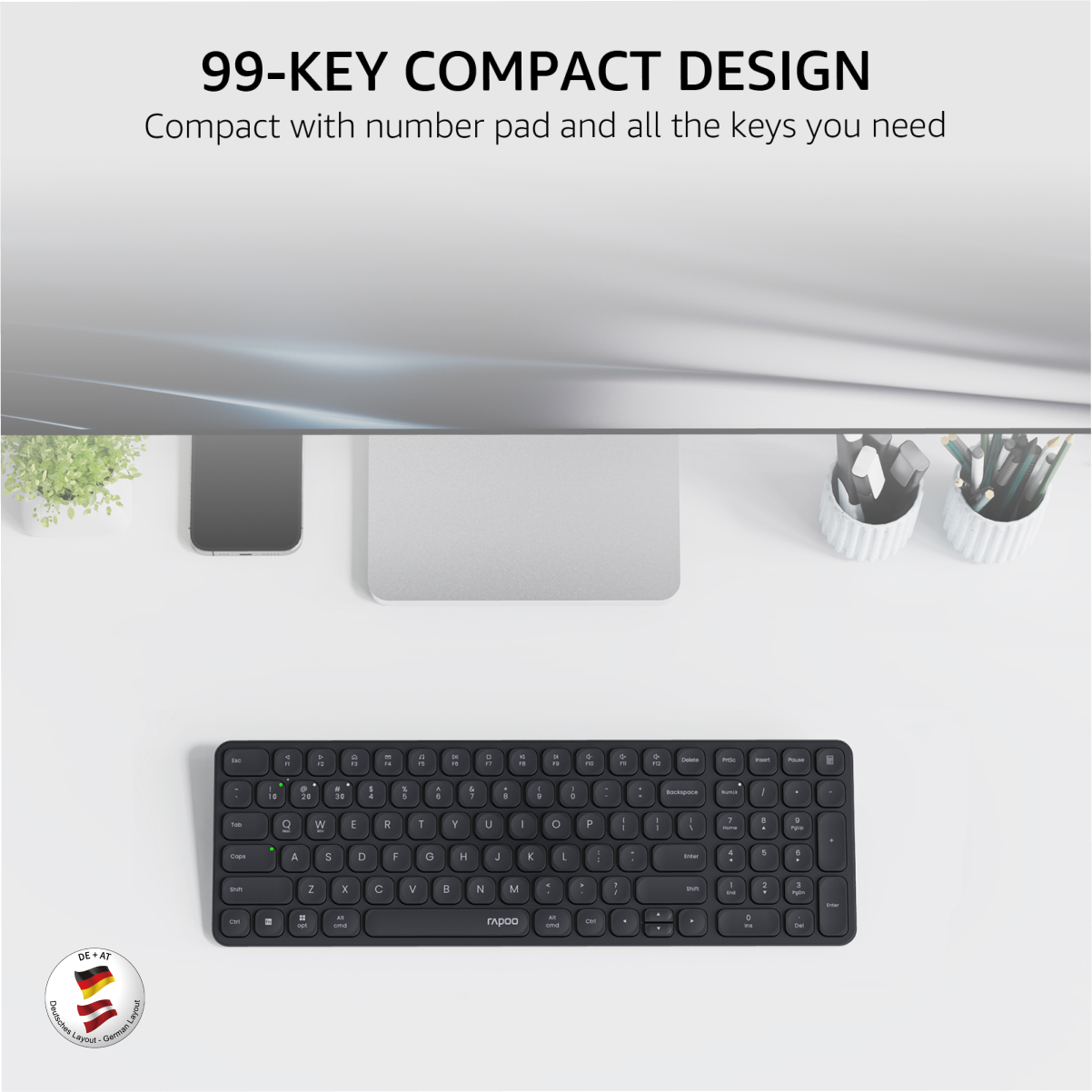 Nuphy Air75 v2 QMK/VIA Mechanisch Toetsenbord, 75% Low Profile Draadloos Toetsenbord, Bluetooth 5.1, 2.4GHz en bekabelde verbinding, Compatibel met Windows en Mac OS - Lunar Gray (Red 2.0