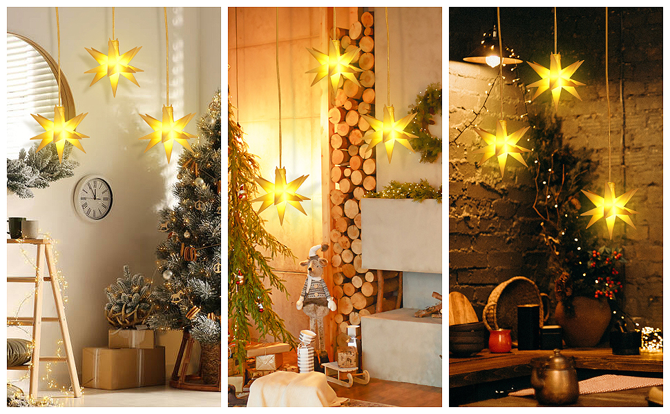 SALCAR 3er Set LED Weihnachtsstern Beleuchtet Auen Innen, LED Stern  Batterie Weihnachtsdeko, 3D Leuchtstern Weihnachten Fenster Outdoor,  Warmwei | Weihnachten | Joybuy