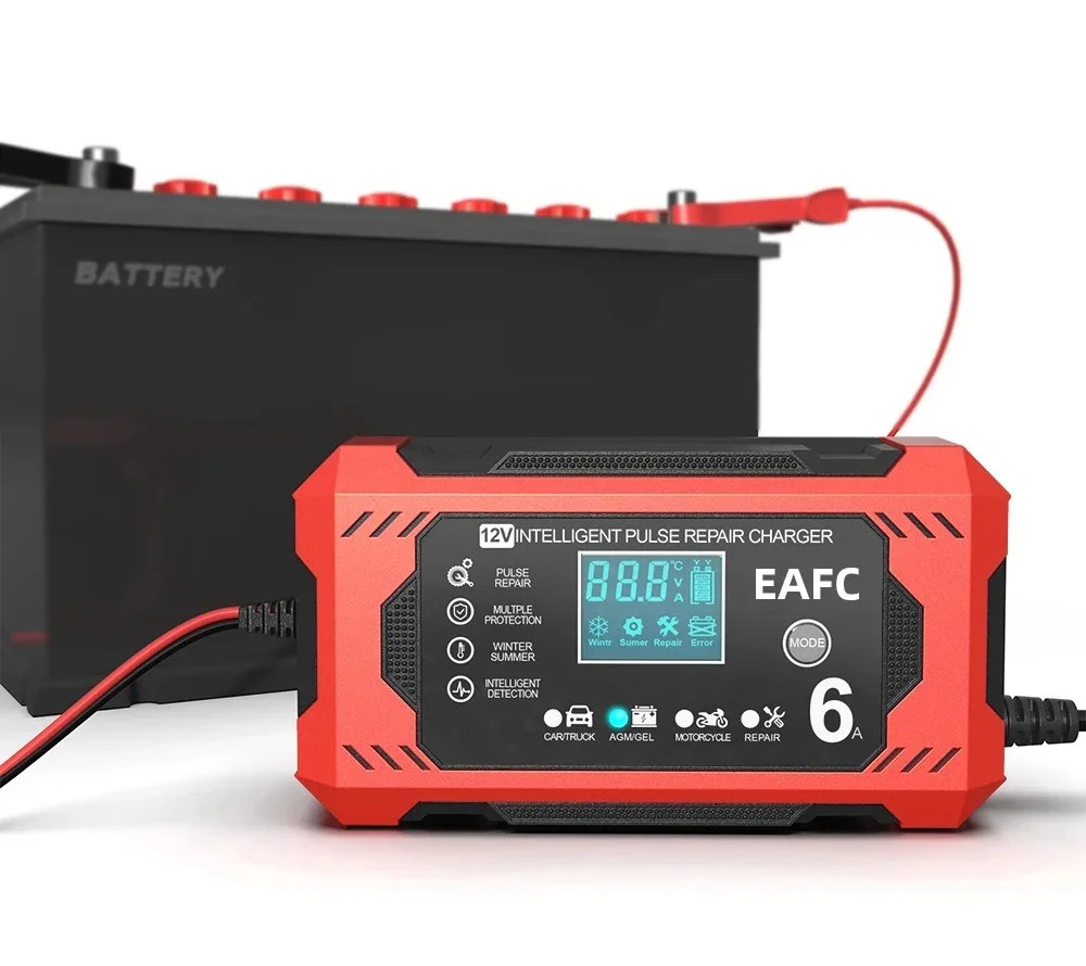 Haisito 40A Acculader – 6V/12V/24V, Geschikt Voor AGM, Lithium, LiFePO4 En Loodzuur, Met LCD-display En Pulsfunctie