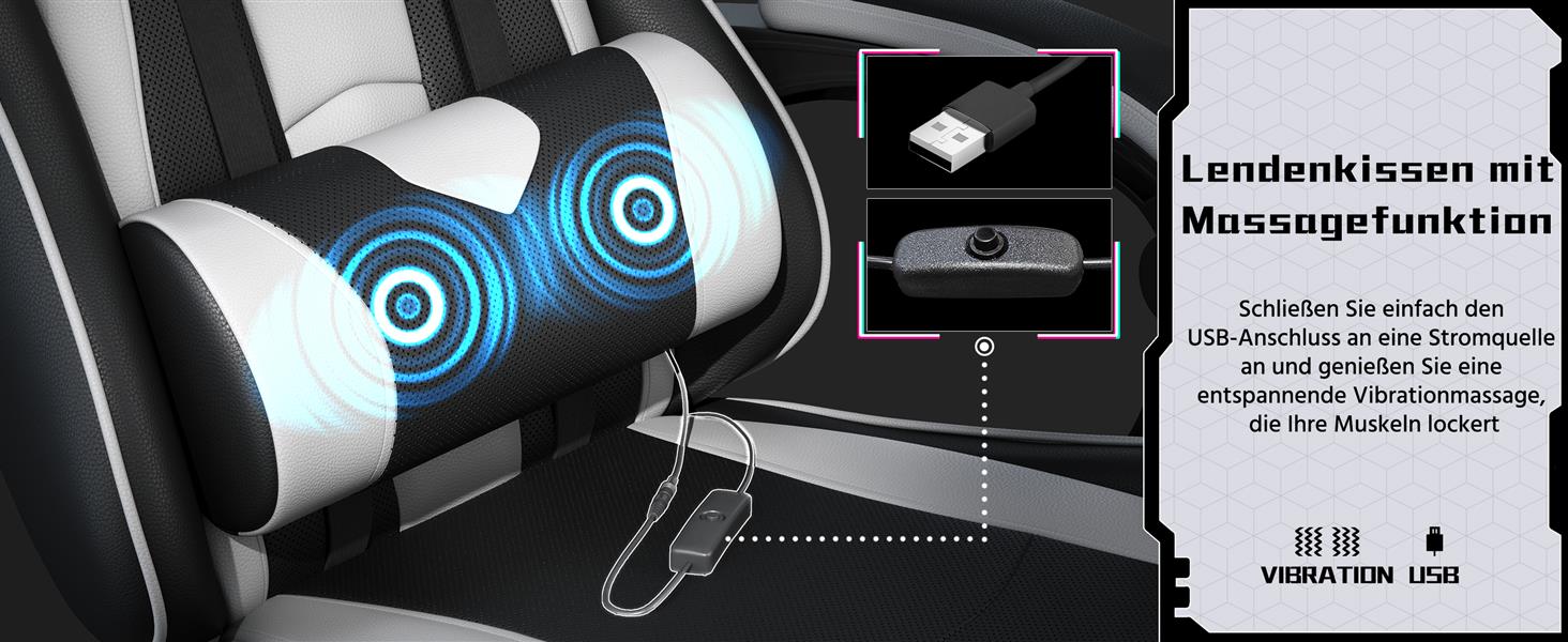 medisana massagematte mit vibrations- und wärmefunktion mm 80l ZAPHYRE RGB Gaming Stuhl schwarz – Beleuchtung & Komfort