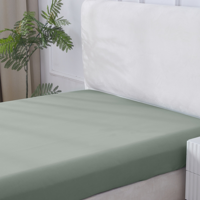Sommerkühlendes Textil】MEROPE, Nylon/Elasthan Kühlendes Bettlaken, 150x200+30 cm, Graugrün, 1er Pack | Laken & Kissenbezüge