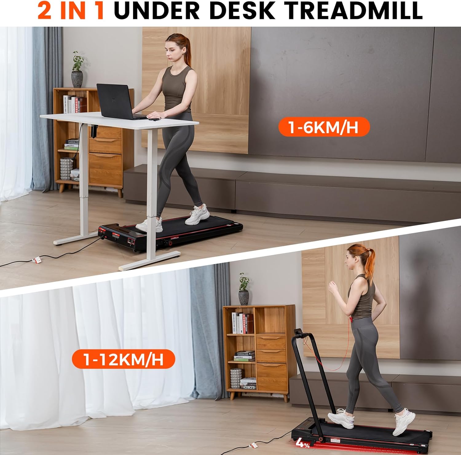 CITYSPORTS PRO ZX2 2-in-1 Folding Treadmill with Incline
