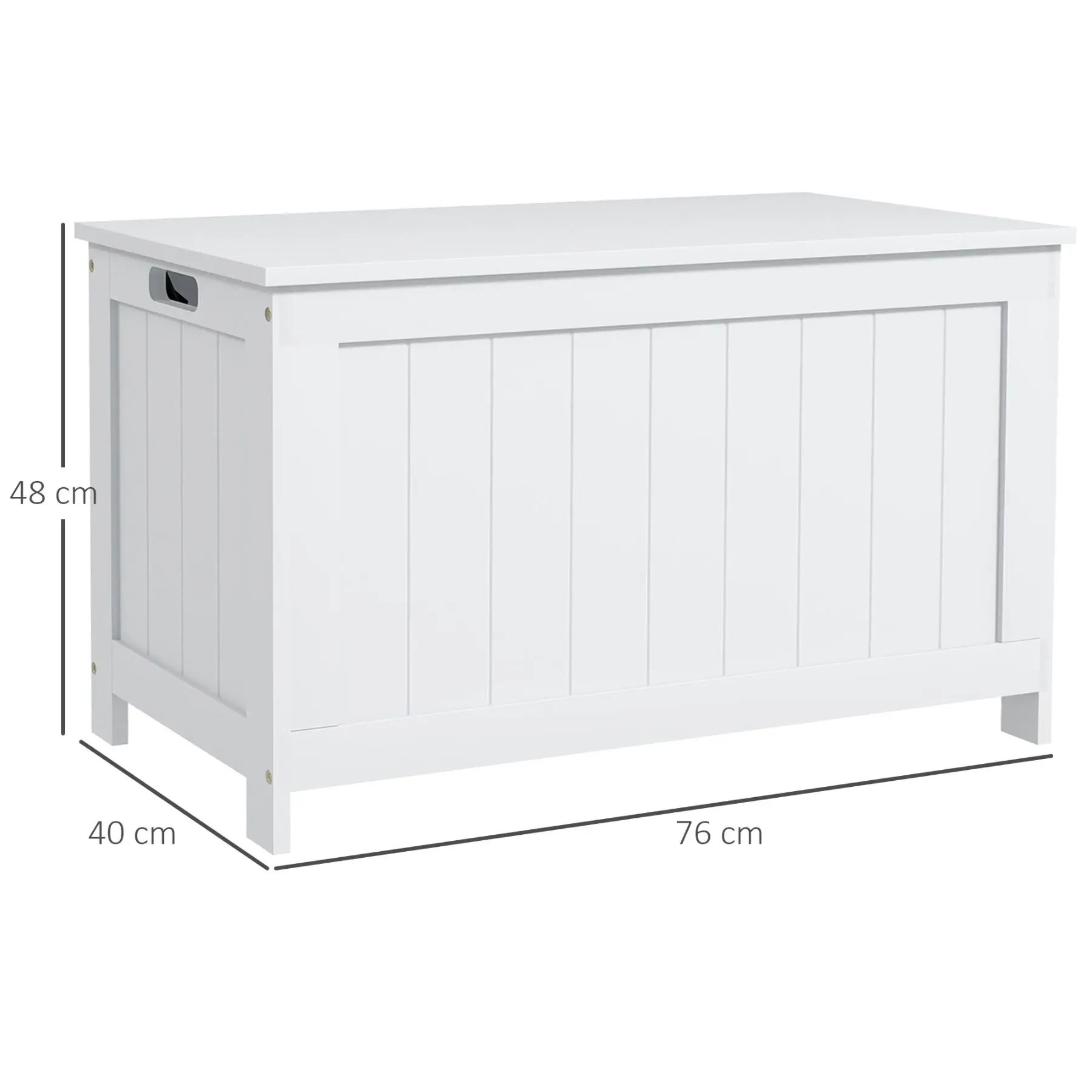Storage Box with 60 Degree Lid Hinges, Side Handles, MDF, 76 x 40 x ...