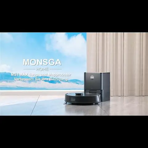 MonsgaClean MS1 Max Robot Vacuum and Mop Combo with 4.0L Self-Emptying Station, 9000Pa Suction, LiDAR Navigation, 180Mins Runtime, App/Voice Control Robotic Vacuum Cleaner for Pet Hair, Hard Floor, Carpet image 0