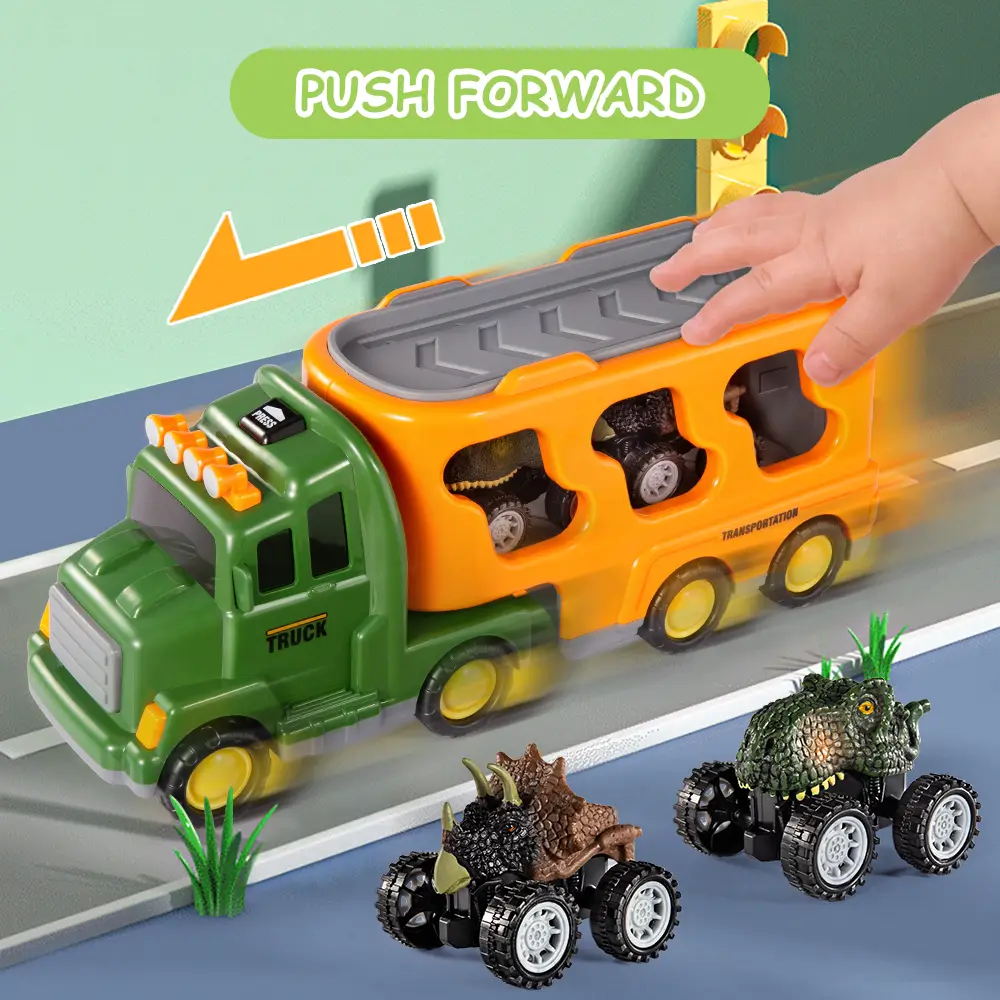 Camion Dinosaure – Transporteur Avec 15 Figurines Et Cage – Jouet T-Rex éducatif Pour Garçons 3-7 Ans