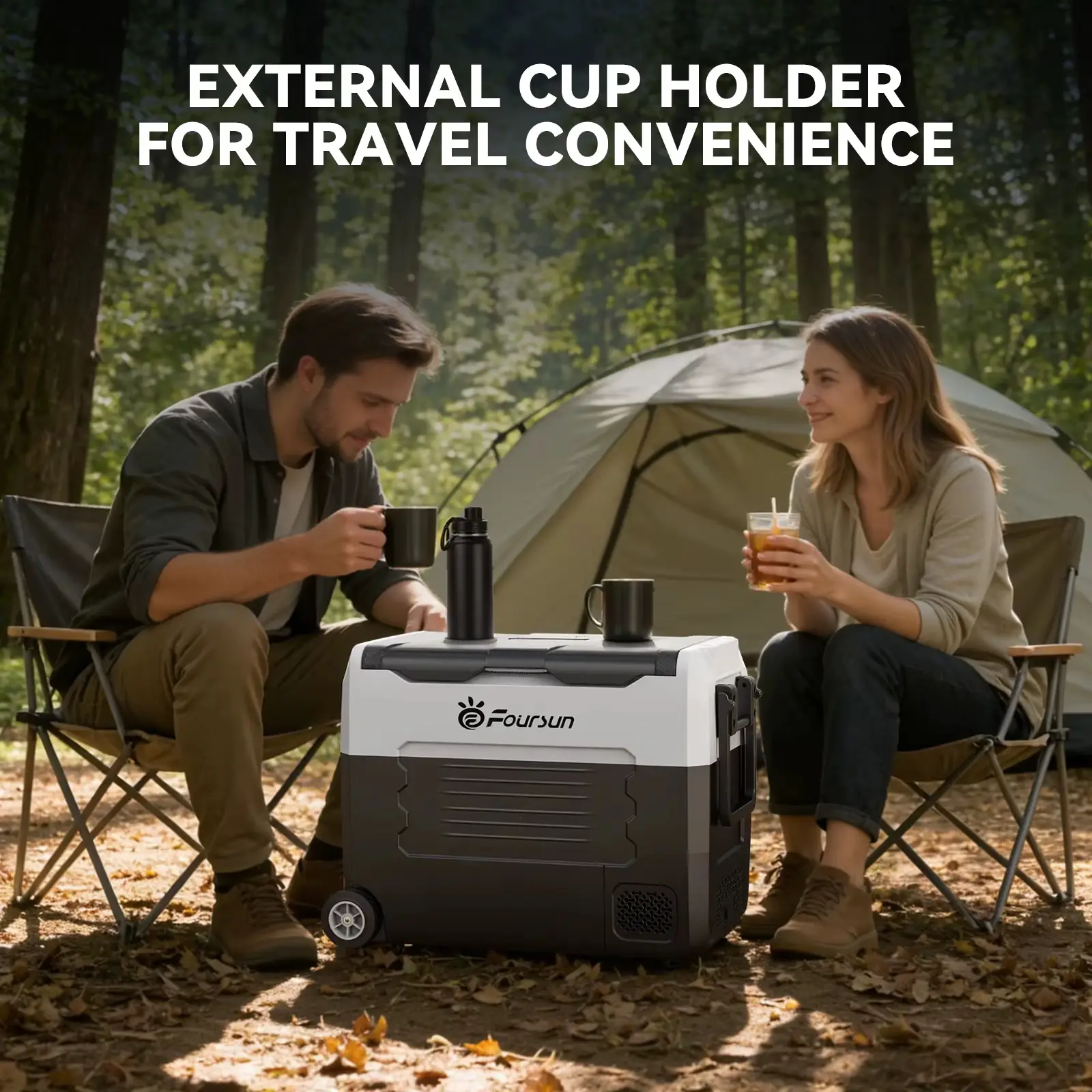 55 Liter Kombi-Khlschrank mit Gefrierfach, Bluetooth-App-Steuerung,  tragbarer Kompressor-Khler fr Camping, Reisen und Zuhause |  Auto-Elektrogerte | Joybuy