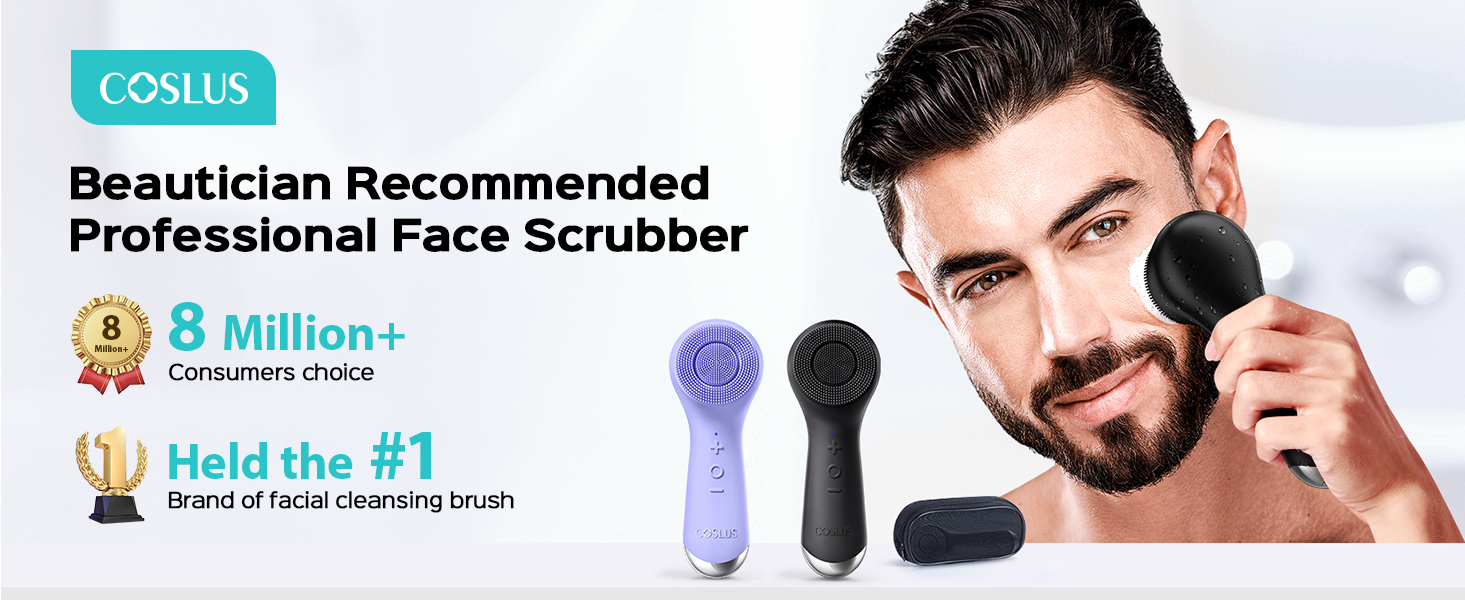 COSLUS Gesichtsreinigungsbürste: 2-in-1 Rotation und Vibration, patentierte  Technologie für Damen und Herren, elektrischer Silikon-Peeling- und  Reinigungsschwamm mit automatischer Schaumfunktion, wasserdichte  Gesichtsreinigungsbürste 