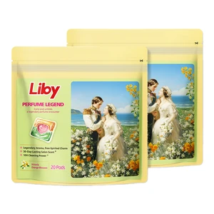 Liby geurlegende wascapsules - Victoria oranjebloesemgeur, 40 capsules, 6-in-1, verwijdert effectief 120 soorten vlekken, krachtige antibacteriële werking
