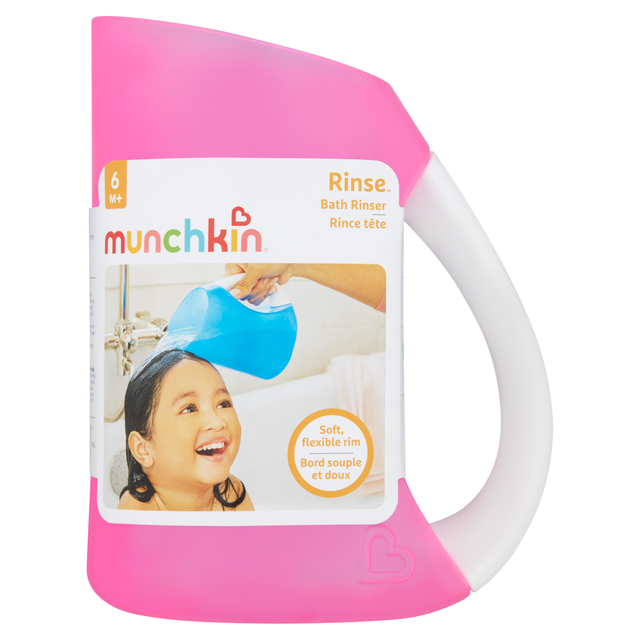 Munchkin Baby Bathing Tubs Seats Shampoo Bath Rinser Pink 6+ Months Easy Grip Rinse Cup for Gentle Infant Hair Care