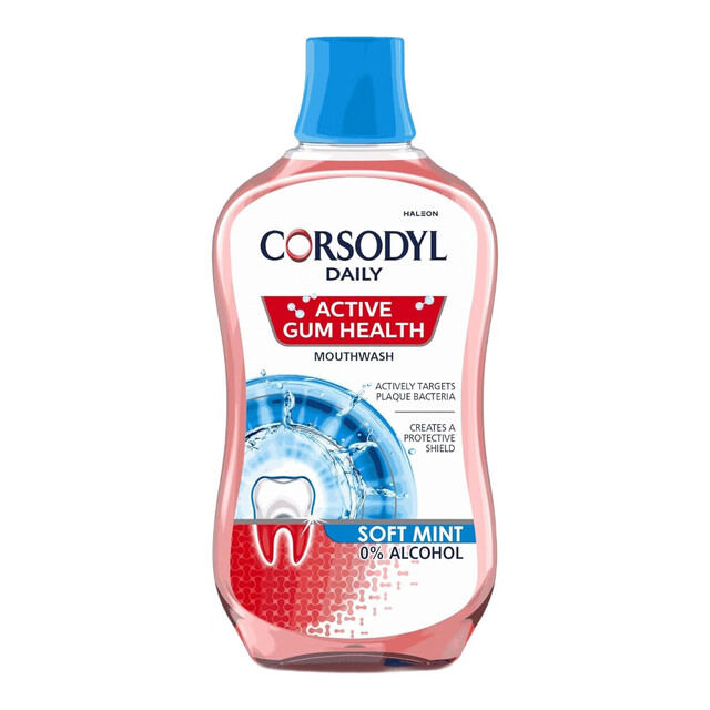 Corsodyl Daily Mouthwash For Gum Health, 500ml - Alcohol Free & Clinically Proven Daily Oral Care Rinse