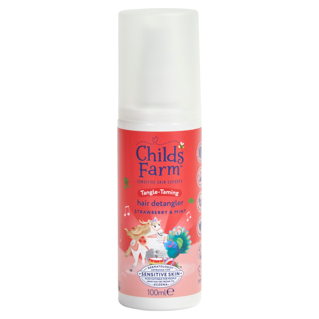 Childs Farm Baby Hair Detangler & Shampoo: Strawberry & Mint 3-in-1 Leave-In Conditioner for Tangle-Free Hair, 100ml