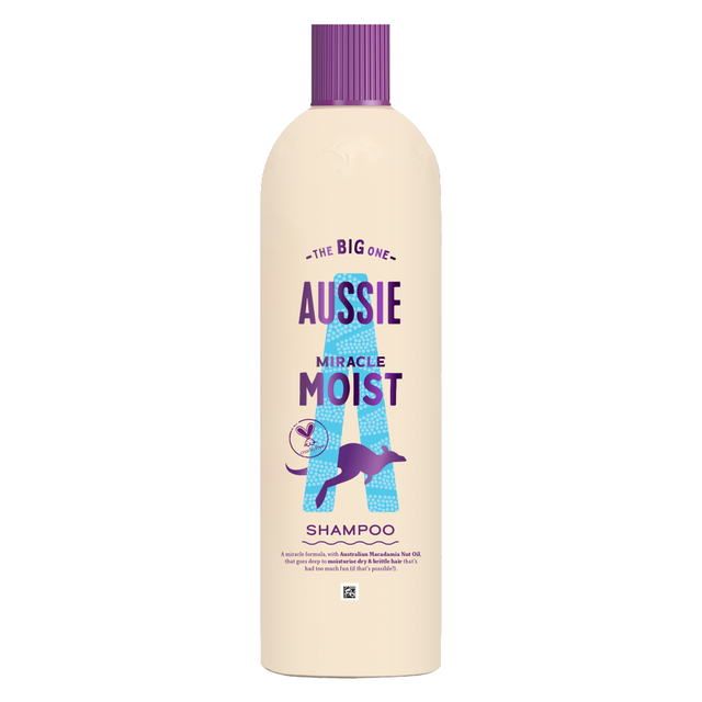 Aussie Miracle Moist Shampoo 400ml: Hydrating & Moisture-Quenching Formula to Revive Dry & Damaged Hair