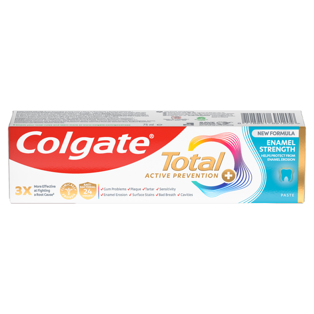 Colgate Total Active Prevention + Enamel Strength Toothpaste, 75ml, Part of Personal Care Dental Care