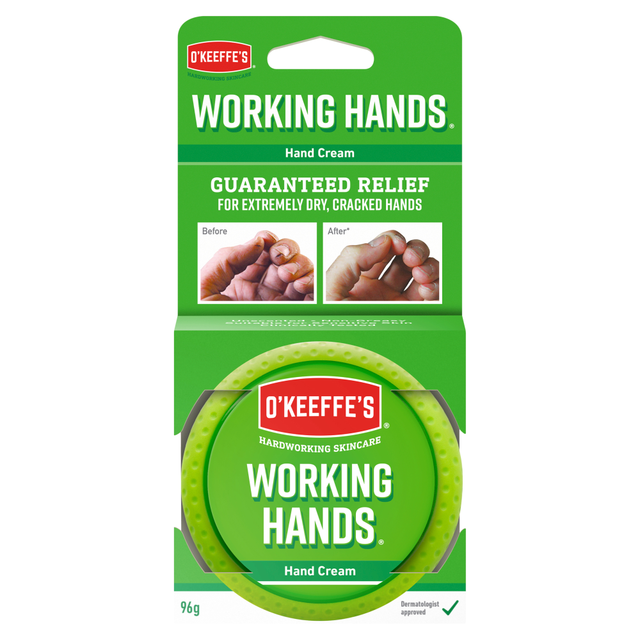 O'Keeffe's Working Hands Hand Cream 96g, Therapeutic Moisturizer for Extremely Dry Cracked Skin, Fragrance-Free