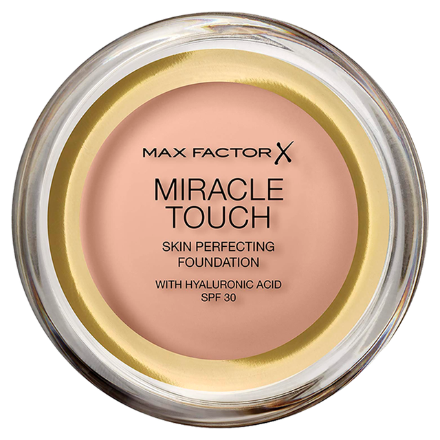 Max Factor Miracle Touch Liquid Foundation with Hyaluronic Acid - 55 Blushing Beige 11.5g for a Smooth, Hydrated & Flawless Finish