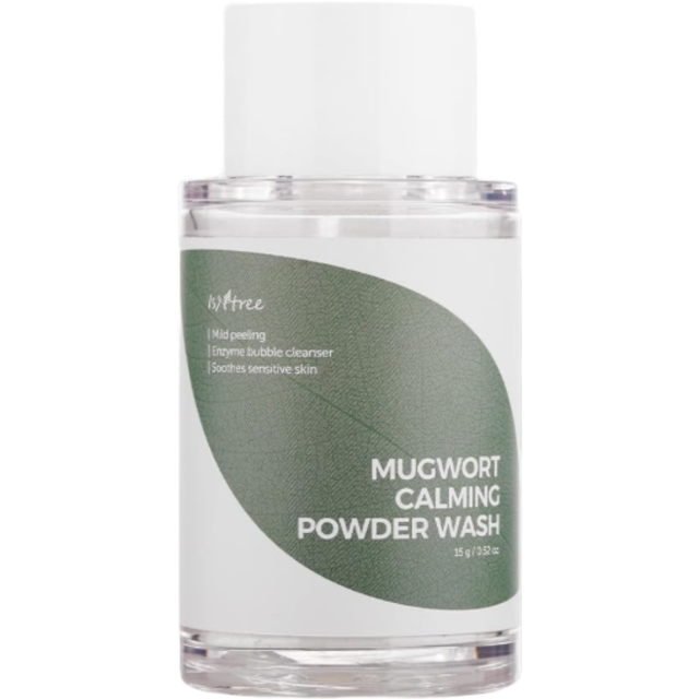 Isntree Mugwort Calming Powder Wash: Gentle Foaming Facial Cleanser for Sensitive Skin, Soothes & Purifies, 15g