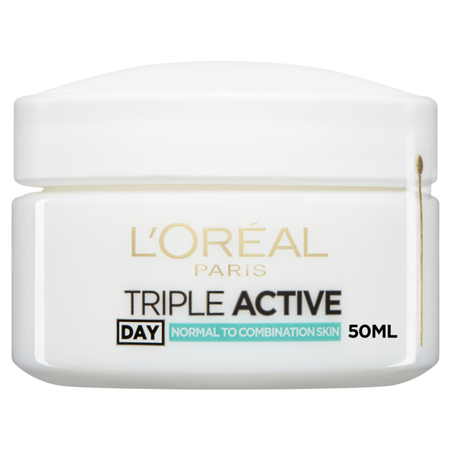 L'Oréal Paris Triple Active Day Moisturiser For Normal To Combination Skin | 50ml Hydrating Face Care Treatment