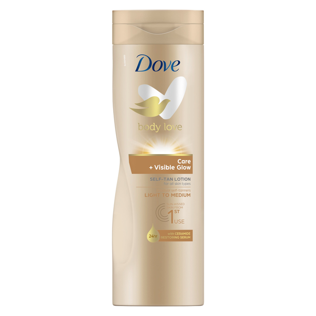 Dove Tanning Lotion Fair to Medium 400ml Self Tan Moisturizer – Gradual Glow Hydrating Formula for Radiant Skin