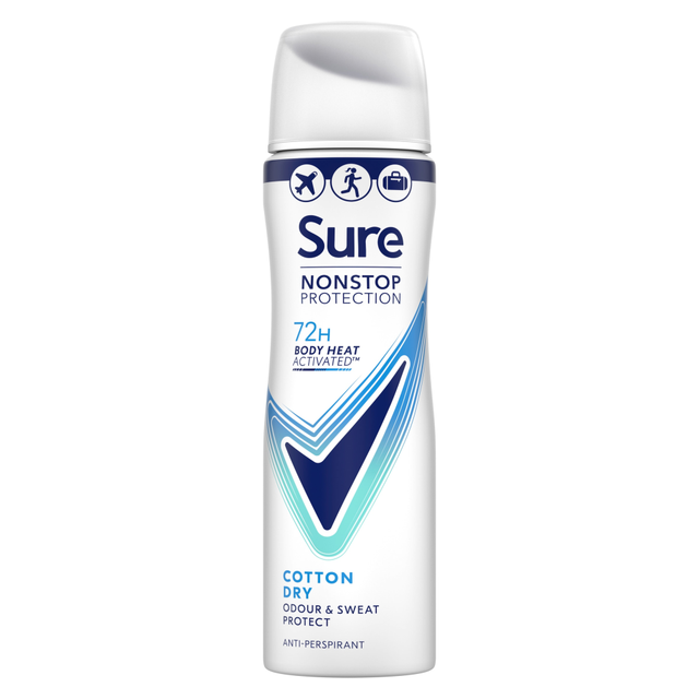 Sure Deodorant Spray Anti-Perspirant Aerosol Cotton Dry 75ml – Long-Lasting Nonstop Protection for Freshness and Confidence