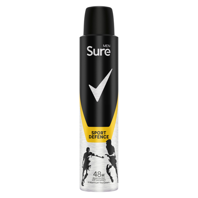Sure Men 48H Sport Defence Anti-Perspirant Deodorant Spray 200ml – Long-Lasting Freshness and Sweat Protection for Active Lifestyles