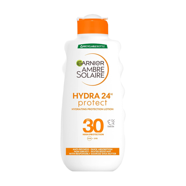 Garnier Ambre Solaire Sunscreen: Hydra 24H Protect SPF30 Moisturizing 175ml Lotion for UVA/UVB Defense