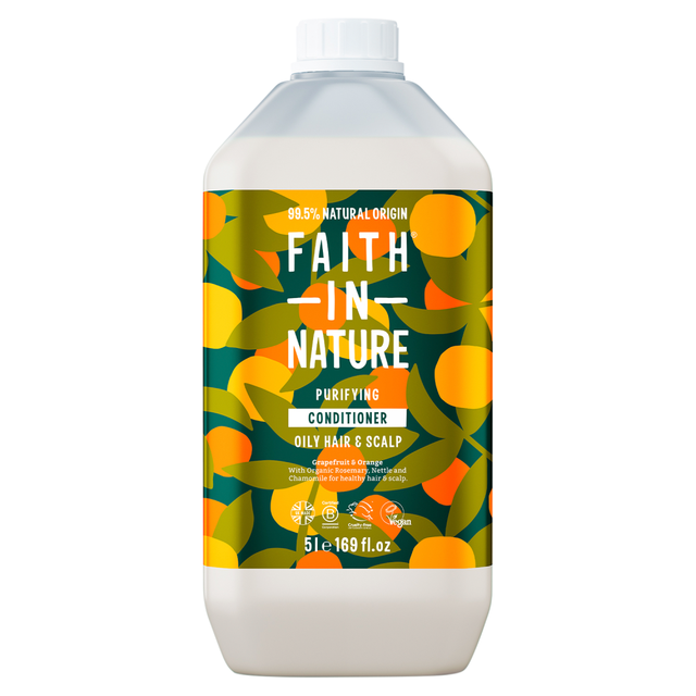 Faith In Nature Hair Conditioner - Grapefruit & Orange Scent For Soft, Nourished Hair, 5 Litre Refill Bottle