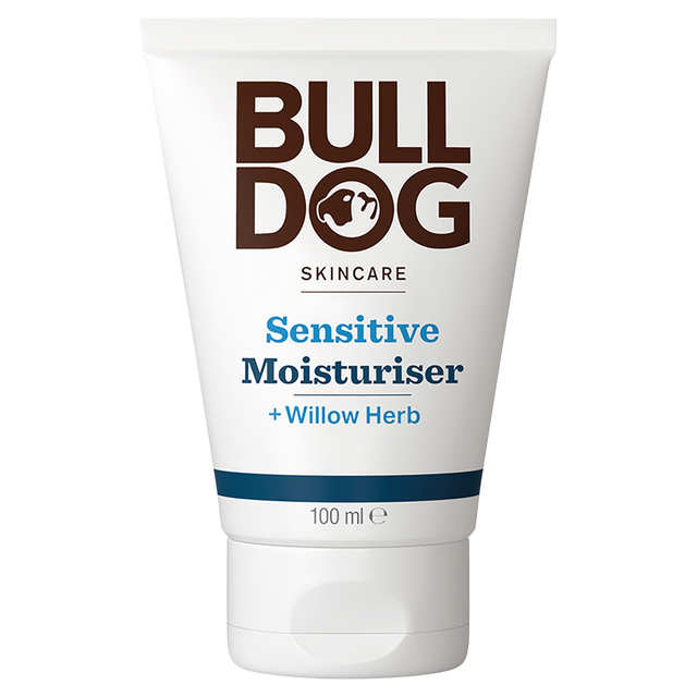 BULLDOG Men's Sensitive Moisturiser 100ml | Hydrating Face Cream Treatment for Dry, Irritated Skin | Vegan Formula
