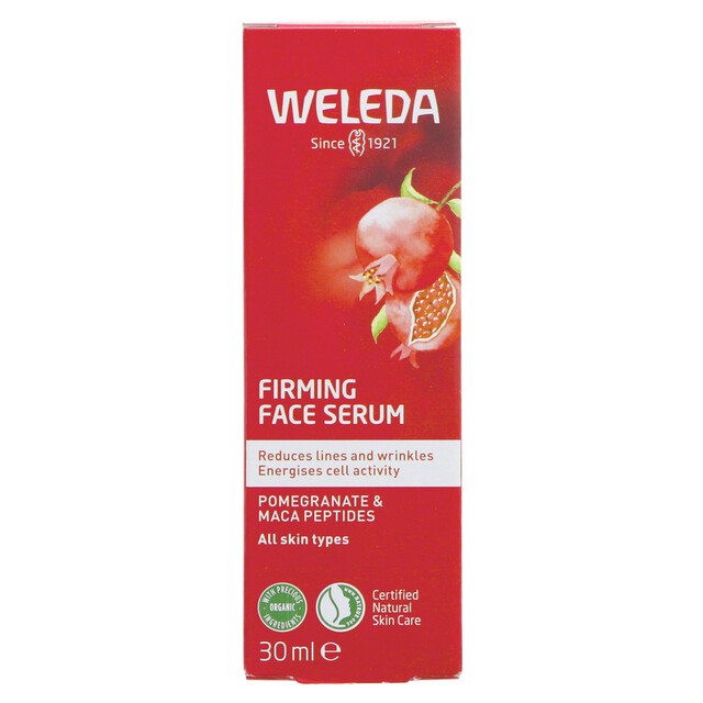 Weleda Pomegranate & Maca Face Serum 30ml for Mature Skin: Nourishing Hydrating Formula to Reduce Fine Lines & Wrinkles