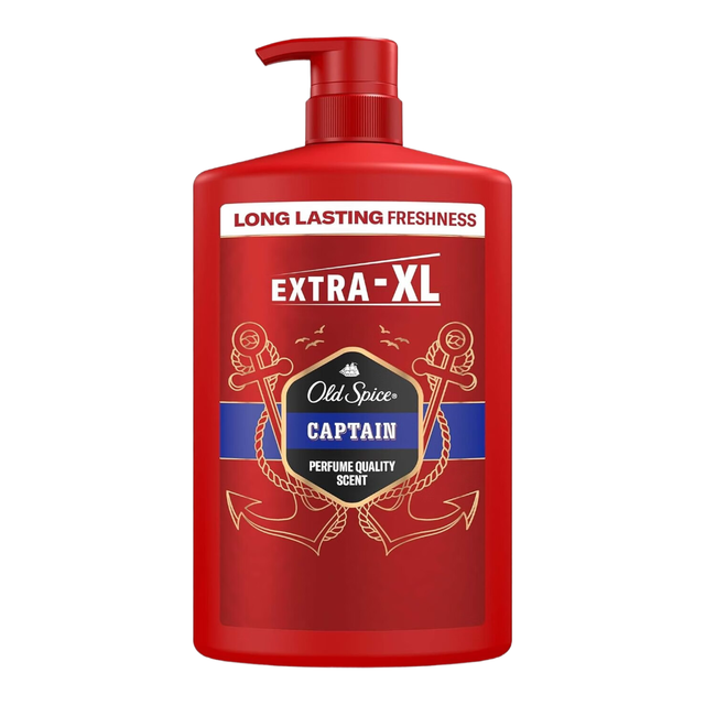 Old Spice Captain 3-in-1 Men's Shower Gel, Shampoo and Conditioner All-in-One Convenience For Body and Hair, 1000ml